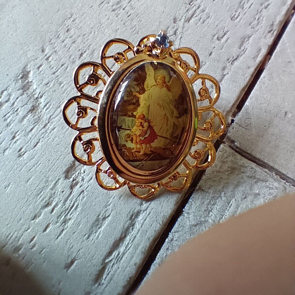 Goldtoned Angel Brooch